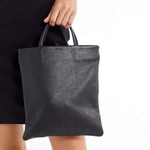 Baggu Black Leather Tote Bag